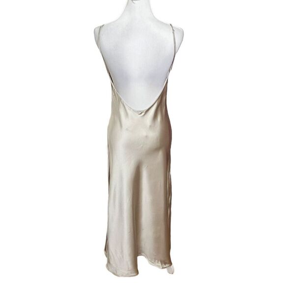 Zara NWT Satin Slip Dress Women’s Size Medium Gold Midi Camisole Style - Picture 5 of 9